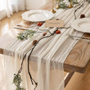 6Pcs White Cheesecloth Table Runner 120 Inches for Party Home Decor | Ivory | 35"x120"(Pack of 6) — 1