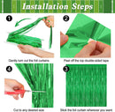 ZATAYE 12 Pack Green Christmas St Patricks Foil Curtain Decorations | 12 PCS — 3