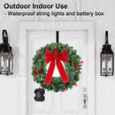 24in Prelit Christmas Wreath for Front Door Christmas Decorations- Timer 8 Light Modes- Battery Operated Lighted Christmas Door Wreath Pre-Decorated with 50 Lights Pinecone Berries Bow Hanger — 6