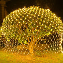 WATERGLIDE Outdoor Christmas Net Lights, 12FT x 5FT 360 LED Fairy String Light with 8 Lighting Modes, Connectable Light for Garden Tree Bushes, Holiday Wedding Party Decorations, Warm White — 3