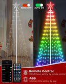 8FT Outdoor Christmas Tree Decorations Smart App Control, DIY Patterns Prelit Multicolor Outdoor Christmas Tree Light Show, Waterproof Magical String Lights with Remote Music Timer for Yard — 5