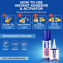 MITREAPEL CA Glue with Activator (2x0.80oz-2x3.30fl oz) Instant Bond Professional Cyanoacrylate Adhesive and Super… — 2