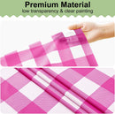 misaya 6 Packs Buffalo Disposable Table Cloth, 54 x 108 Inch Waterproof Plastic Tablecloth, Rectangle Hot Pink and White Checkered Table Covers for Picnic, Birthday, Party, Back to School | 54" x 108" - 6 Pack — 6