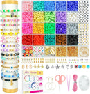 Dowsabel Clay Beads Bracelet Making Kit for Beginner, 5000 Pcs Preppy Polymer Clay Beads with Charms Kit for Jewelry… — 1