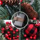 Chrisxiao 24 Inch Christmas Wreath for Front Door, Christmas Wreaths with Pine Cones, Berry Clusters, Frosted Branches and Red Bow, ffor Home Door Window Wall Indoor Outdoor Christmas Decoration — 4