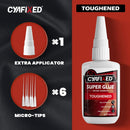 Toughened Super CA Glue 2 oz, Instant Cyanoacrylate Adhesive for Rubber — 6