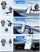 Qifutan Dash Mounted Holders Phone Holders for Your Car Phone Mount for Car Windshield Dashboard Air Vent Universal Desk Mounts Hands Free Automobile Cell Phone Holder Fit for iPhone Smartphone | Carbon Fiber | Dashboard, Vent, Windshield photo 4
