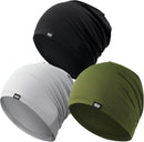 QINGLONGLIN Cooling Skull Cap Sweat Wicking Breathable for Men Women 3 Pack - Black + Grey + Army Green — 1