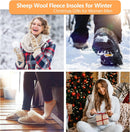 riemot Women’s Sheepskin Wool Insoles,100% Australian Wool Fleece Upper,15mm Thick Warm Winter Boot Inserts, Cozy Replacement Insoles for Snow Boots, Slippers & Roomy Shoes Grey EU40/US9 - Gray — 7