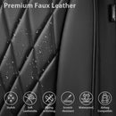 CAR PASS Piping Luxury Faux PU Leather Two Front Car Seat Covers, Waterproof Anti Slip Seat Covers Compatible with Front Seat Armrests,Universal Fit for Suvs,Vans,Trucks, Airbag Compatible(All Black) — 4