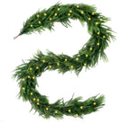 9 FT Artificial Norfolk Pine Garlands with Lights, Pre-Lit Christmas Garland, Real Touch Pine Artificial Faux Greenery Garland for Table, Mantle, Wall, Indoor, Outdoor Christmas Decorations — 7