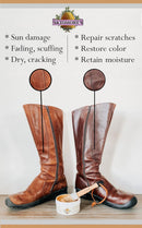 Skidmore’s Leather Cream: All-Natural, Non-Toxic Leather Conditioner - Made in USA Since 1984. Water Repellent Formula Restores Leather Couches, Car Seats, Boots, Shoes, Purses, Bags, and Tack. 6 Oz — 3