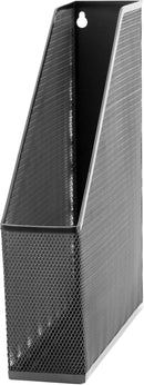U Brands Magazine File Holder, Desk Organizer, Black Mesh Steel Finish, 12.5" D x 3" W x 9.8" H — 1