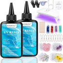 KISREL 200g UV Resin Kit with Light and Molds, 8 LED Beads Resin Kit — 1