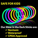 Glow Sticks Bulk Neon Party Supplies - 200 8” Neon Party Glow Sticks w/ Connectors for Glow Necklaces and Glow Bracelets Glow in the Dark Party Supplies | 200 Pack — 6