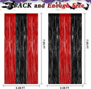 ZATAYE 2 Pack Black Red Halloween Foil Curtain Streamer Decorations | 2 PCS — 2