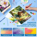 Pacocoast Watercolor Paper, 9"X12" Cold Press Water Color Paper Pad,Teal | 9" x 12" — 6