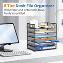 Daltack 6-Tier Paper Organizer for Desk with Handle, Black — 5