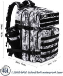 LHI Military Tactical Backpack for Men and Women 45L Army 3 Days Assault Pack Bag Large Rucksack with Molle System Black and white — 2