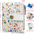 Small Wallet for Women, RFID Blocking Bifold Card Holder Wallet with 10 Card Slots, Cash Compartment, Zipper Coin Pocket & ID Window, Cute Soft Vegan Leather Compact Wallet, Wildflower — 4