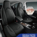 Skechers Memory Foam Car Seat Covers, Leather High Back Seat Covers Quilting Design,Waterproof Sports Car Seat Covers Front Seats,Airbag Compatible Universal Fit for Most Cars, SUVs,Trucks,Black — 2