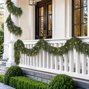 9FT Christmas Cedar Garland with Lights Prelit Pine Garland Christmas Decor — 8