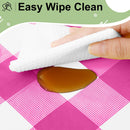 misaya 6 Packs Buffalo Disposable Table Cloth, 54 x 108 Inch Waterproof Plastic Tablecloth, Rectangle Hot Pink and White Checkered Table Covers for Picnic, Birthday, Party, Back to School | 54" x 108" - 6 Pack — 5
