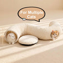 Cat Tunnel Bed with 40 Pcs Interactive Cat Toys, White — 7