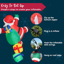 Joiedomi 6 FT Tall Christmas Inflatable Climbing Santa with Gift Bags, Blow Up Xmas Hanging Santa Outdoor Decorations with Build-in LEDs for Xmas Party Decor Yard Outside Garden Holiday Decorations — 6