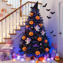 6ft Black Christmas Tree, Pre-Lit with 300 Purple LED Lights — 8