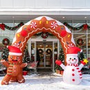 10.5FT Christmas Inflatable Archway, Blow Up Arch with Waving Cute Gingerbread Man with Santa Hat & Scarf and Lovely Snowman Holding Star, Xmas Arch for Yard Lawn Patio Garden Holiday Party Decor — 5