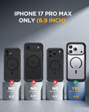 Miracase for iPhone 17 Pro Max Case 6.9" Full-Body Phone Case with Built-in Glass Screen Protector& Full Camera Protector, Camera Control [Magnetic with MagSafe] Drop Proof 17 ProMax Cover, Black — 8
