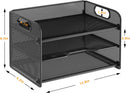 Samstar 3 Tier Letter Tray Paper Organizer with Handle, Mesh Desk Organizer Paper Sorter File Rack Shelves, Black — 6