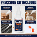 Super Glue Gel Kit, 30g No-Drip Clear CA Glue, 3 Tips & 3 Tubes — 3