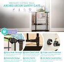 Regalo Safety 36" Extra Tall Arch Baby Gate, Bottom of Stairs & Doorways
