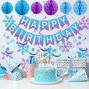 meowtastic Birthday Decorations Happy Birthday Banner with Honeycomb Balls | FrozenBanner | Snow — 2