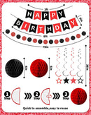 Happy Birthday Decorations, Party Decorations Banners for Men Boys | Black Red — 3