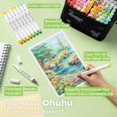 Ohuhu Alcohol Markers Brush Chisel 120 Colors for Adult Coloring Refillable | Brush & Chisel — 7
