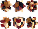 Wooden Brain Teaser Puzzles 6 Pack - 3D Brain Teasers for Adults & Kids - Educational and Fun Gift Ideas - Mind Puzzles — 1