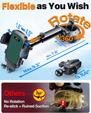 2026 Ultimate Best【True Military-Grade & Safety Cert】Car Phone Holder HTU【Upgraded 360° Rotation & 100LBS Strongest Suction】5-in-1 Truck Windshield Dashboard Vent Mount Stand for iPhone Android, Black | Green photo 4