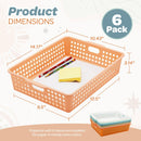 4E's Novelty 6 Pack Classroom Paper Baskets, Organizing Desk Boho Tray for A4 Papers, Classroom Storage Plastic Paper Bins, Fun Turn In Trays for Teachers and Students, Office Desk Room Trays — 3