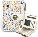 Icycay Cat Small Wallet Women RFID Blocking Bifold Cute Credit Card Holder - Floral — 1