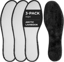 Arctic Lambskin Winter Shoe Insoles Set, 3 Pairs of Soft Bristle and Cotton Edge Shoe Inserts for Men & Women, Very Warm, 3 Pair Set, by Kaps (43 EUR / M10 US) — 1