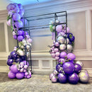 Purple Silver Balloons, 12 Inch Metallic Purple Silver Balloons Light Purple Silver Latex Balloons Lavender Silver Confetti Balloons for Princess Party Girl Birthday Wedding Baby Shower Decorations | Purple and Silver — 6