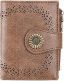 SENDEFN Small Wallets for Women Bifold RFID Blocking Leather Card Holder Compact Wallet with Zipper Coin Pocket — 1