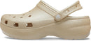 Crocs Women's Classic Platform Glitter Clog – Champagne — 7