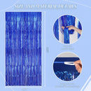 DECOCKRAT 2 Pack Foil Fringe Backdrop - Royal Blue Shiny Tinsel Curtains for Party Decoration/Photo Booth Props - 3.3x6.6 FT Metallic Foil Backdrop for Birthday, Wedding, Graduation, Christmas. — 3