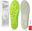 Kids Memory Foam Insoles with Cushioning Support – 4D Cloud-Soft Shock Absorbing Comfort Inserts, Trim-to-Fit for Growing Feet, Includes Kids Emergency ID Card Kit — 1
