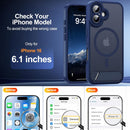 Magnetic Compatible with iPhone 16 Case, [Built-in Kickstand][Full Camera Protection][Compatible with MagSafe][Anti-Fingerprint] Shockproof Phone Case for iPhone 16 6.1",Dark Blue — 2