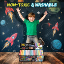75 PCS Sidewalk Chalk for Kids - 14 Colors, 5 Glitter, Non-Toxic Washable — 5